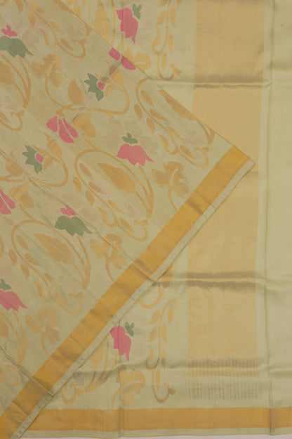 Uppada Silk Jamdani Jaal Cream Saree