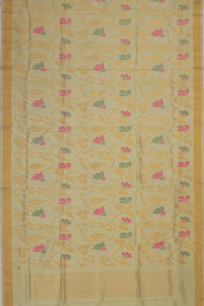 Uppada Silk Jamdani Jaal Cream Saree