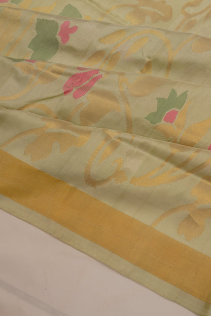 Uppada Silk Jamdani Jaal Cream Saree