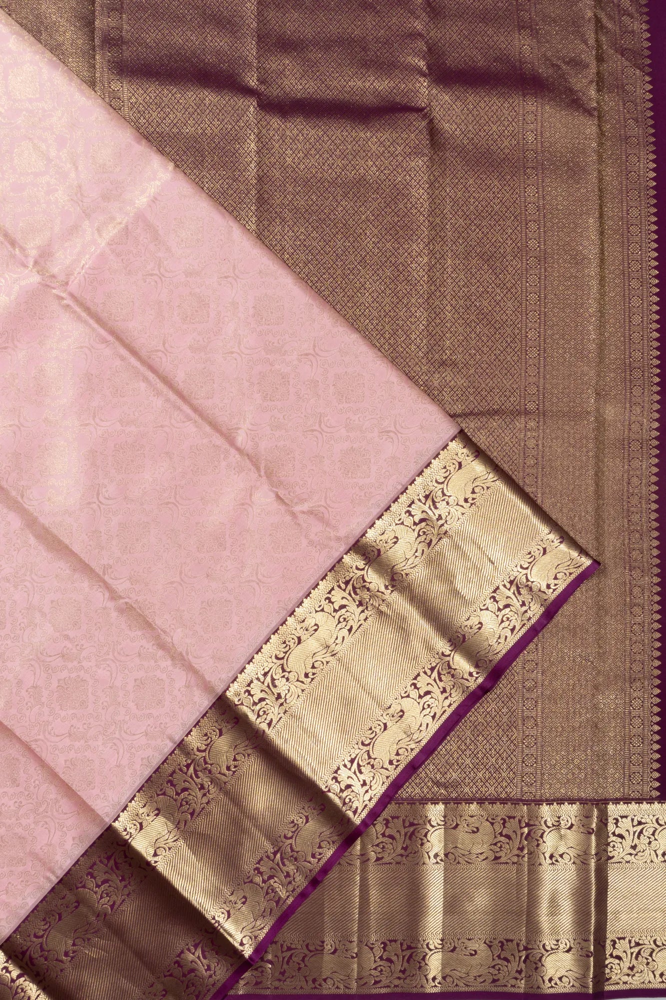 Taranga Kanchi Silk Brocade Baby Pink Saree