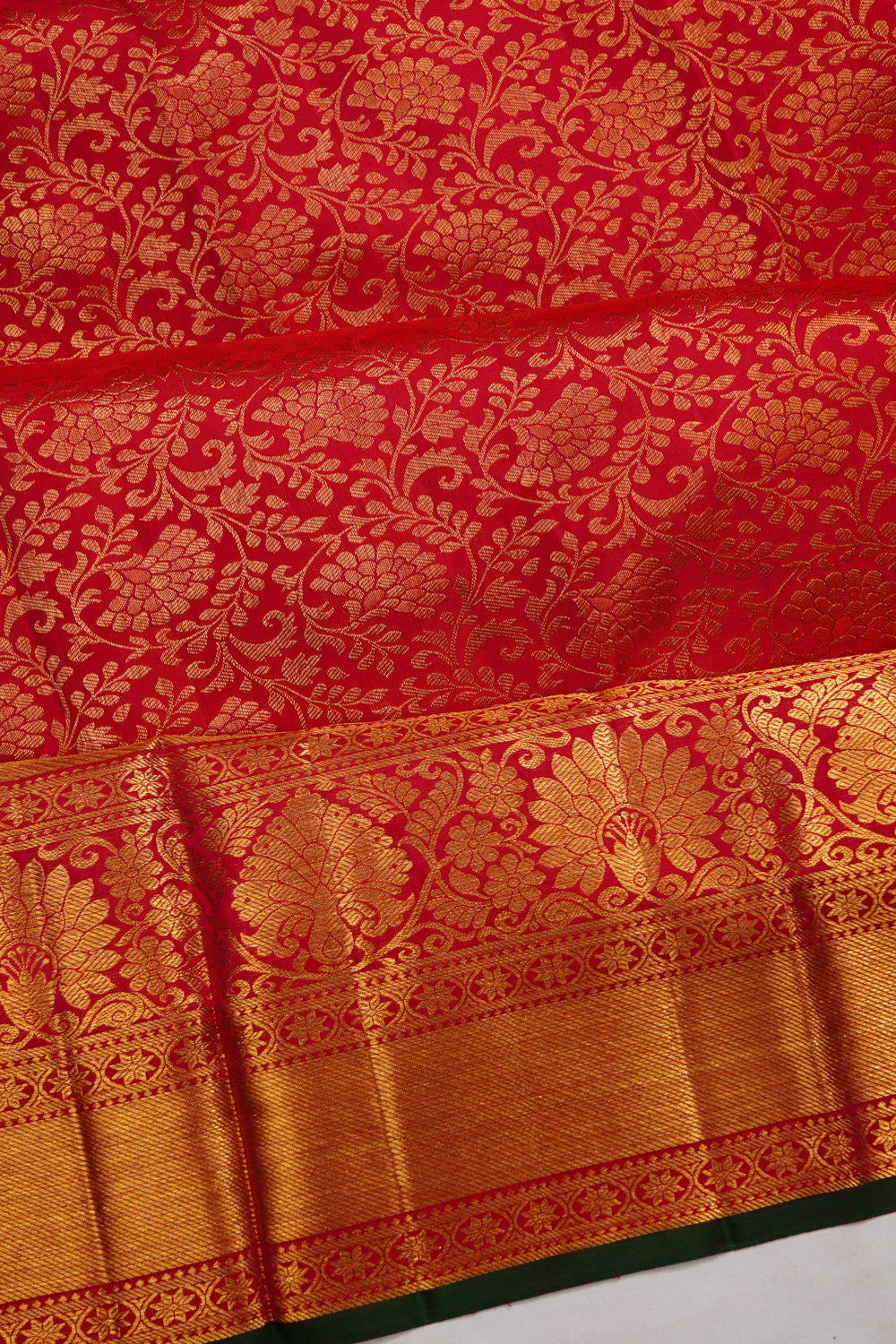 Taranga Kanchi Silk Brocade Red Saree