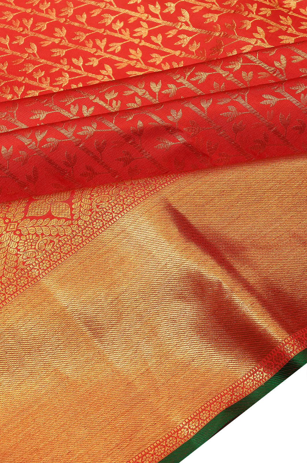 Taranga Kanchi Silk Brocade Red Saree