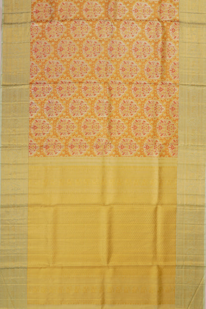 Kanchipuram Silk Tissue Brocade Gold Saree