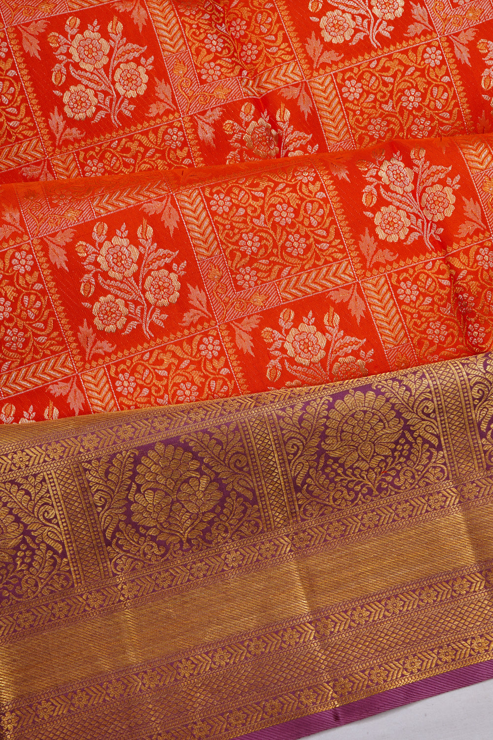 Kanchipuram Silk Brocade Red Saree