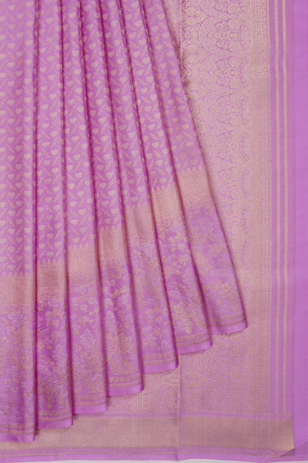 Kanchipuram Silk Brocade Lavender Saree