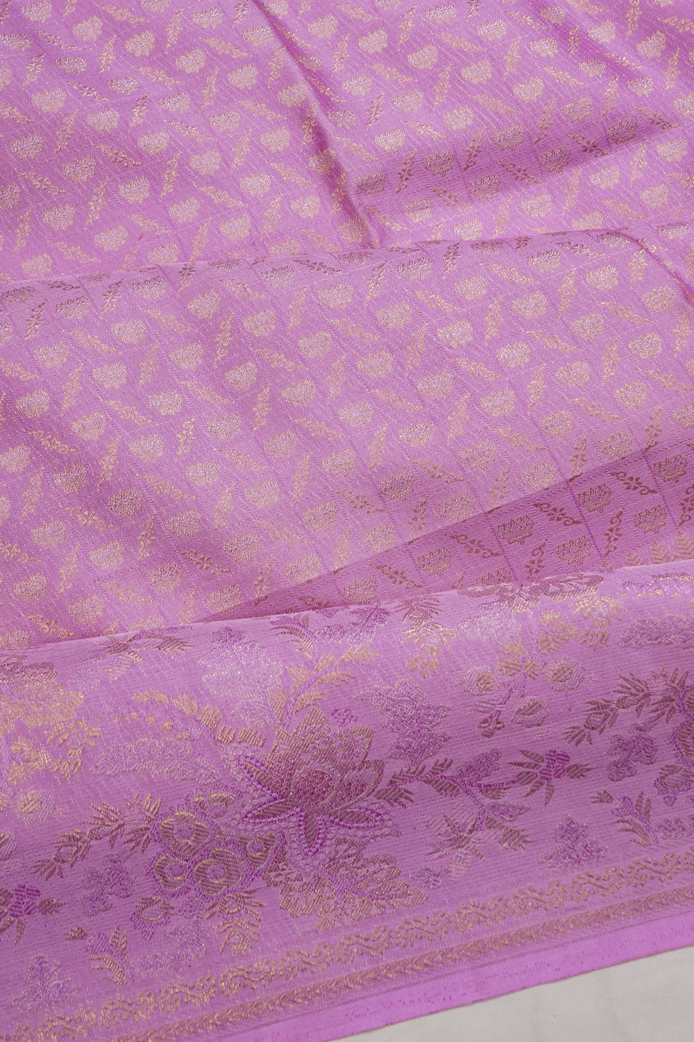 Kanchipuram Silk Brocade Lavender Saree