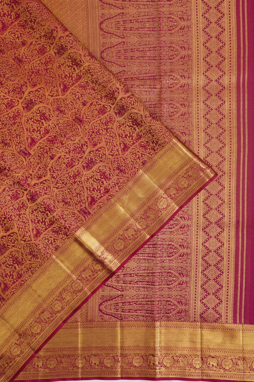 Kanchipuram Silk Brocade Purple Saree