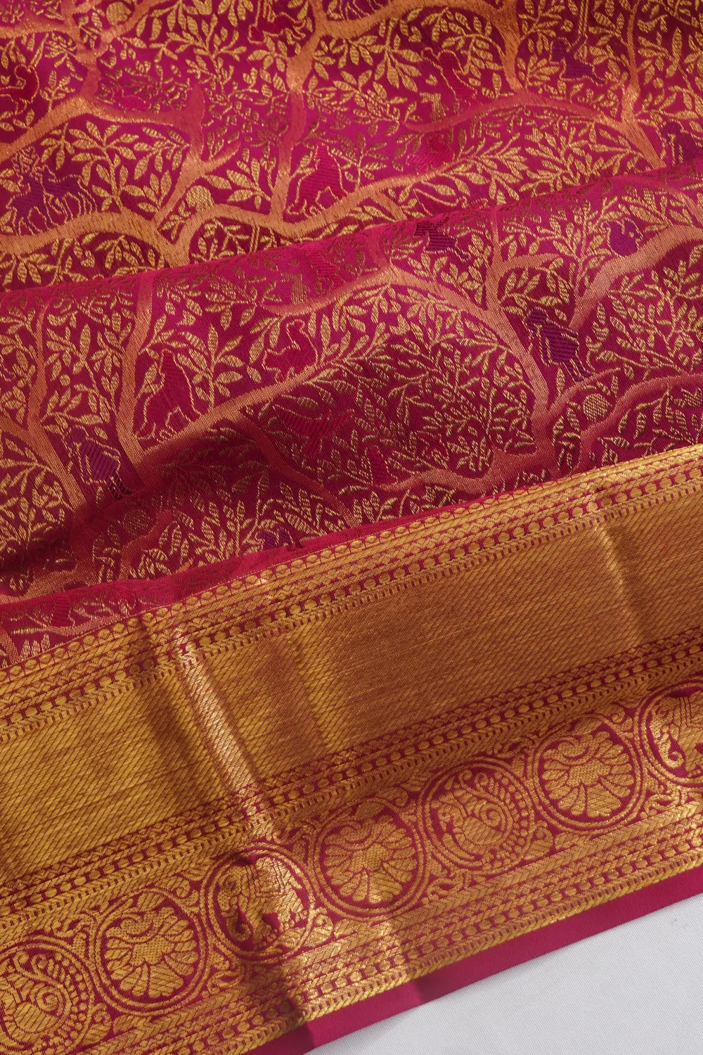 Kanchipuram Silk Brocade Purple Saree
