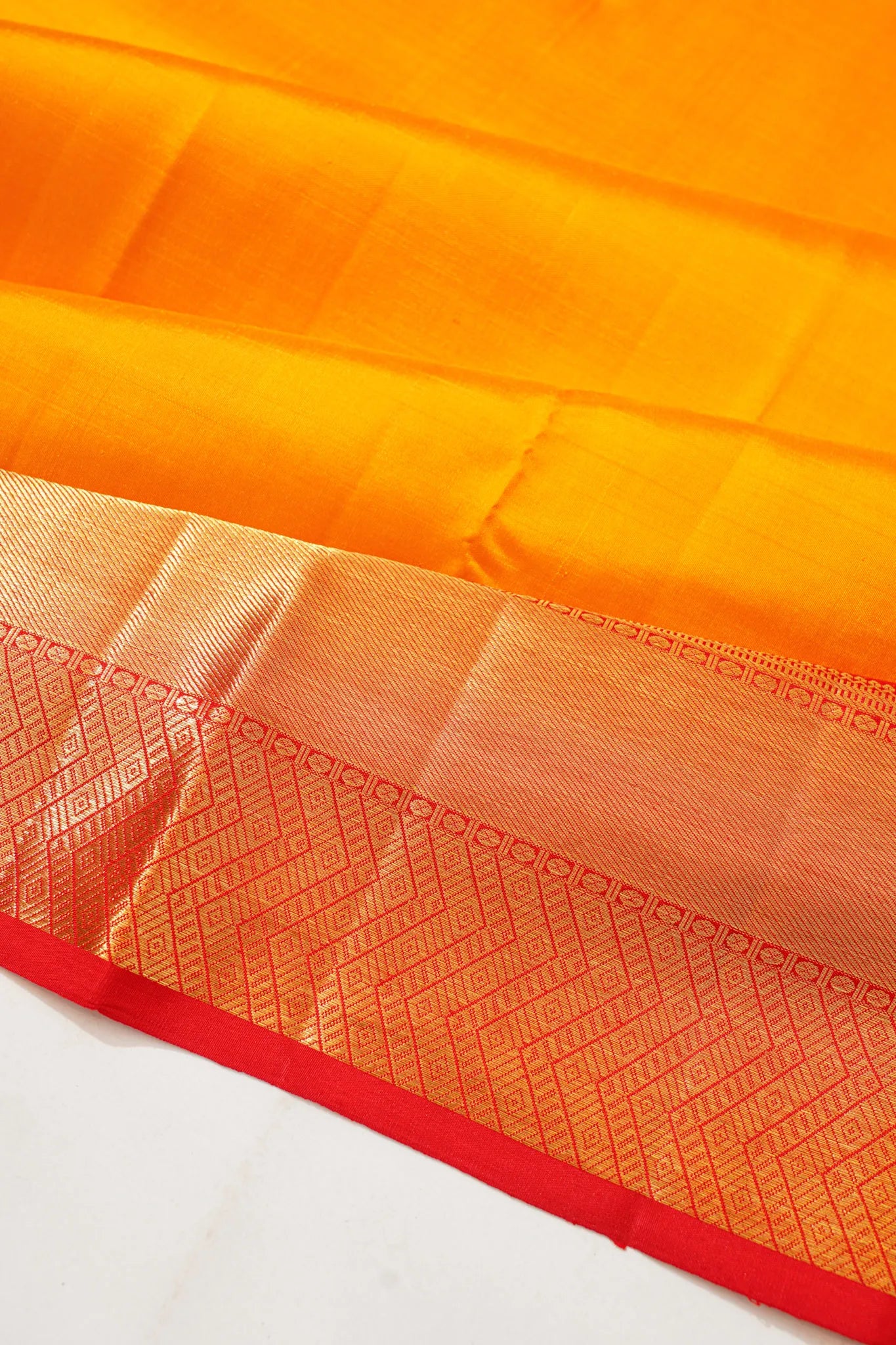 Classic Kanchipuram Silk Plain Yellow Saree