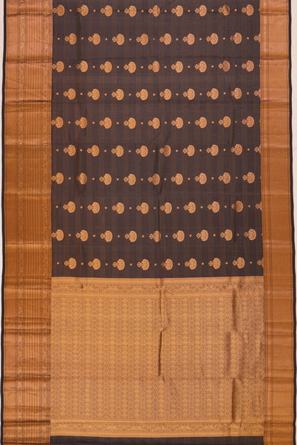 Taranga Kanchi Silk Oosi Lines And Butta Black Saree