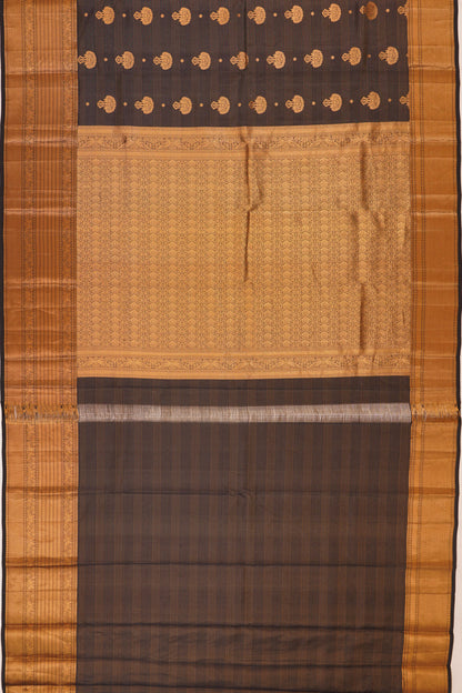 Taranga Kanchi Silk Oosi Lines And Butta Black Saree