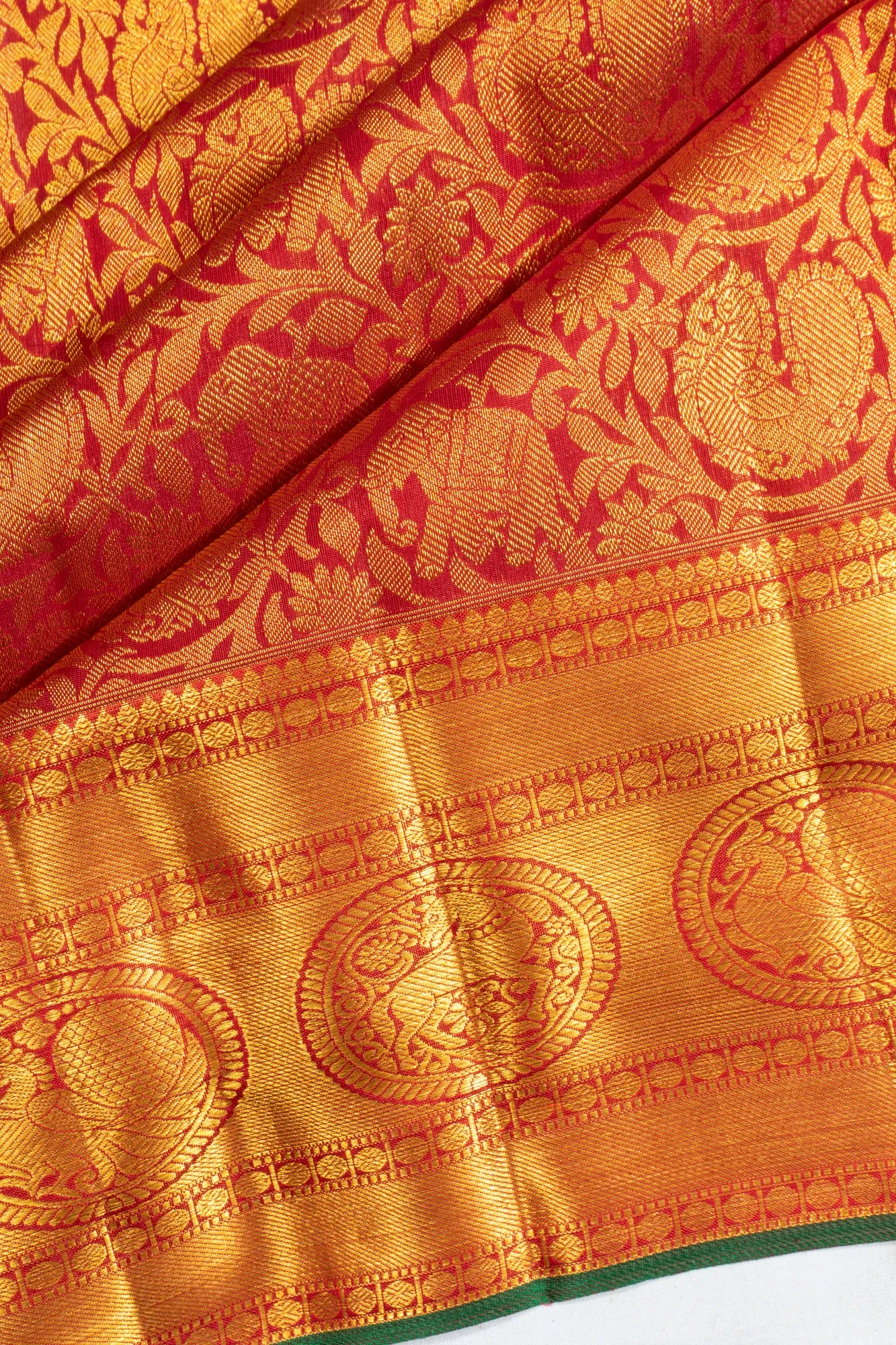 Kanchipuram Silk Brocade Red Saree