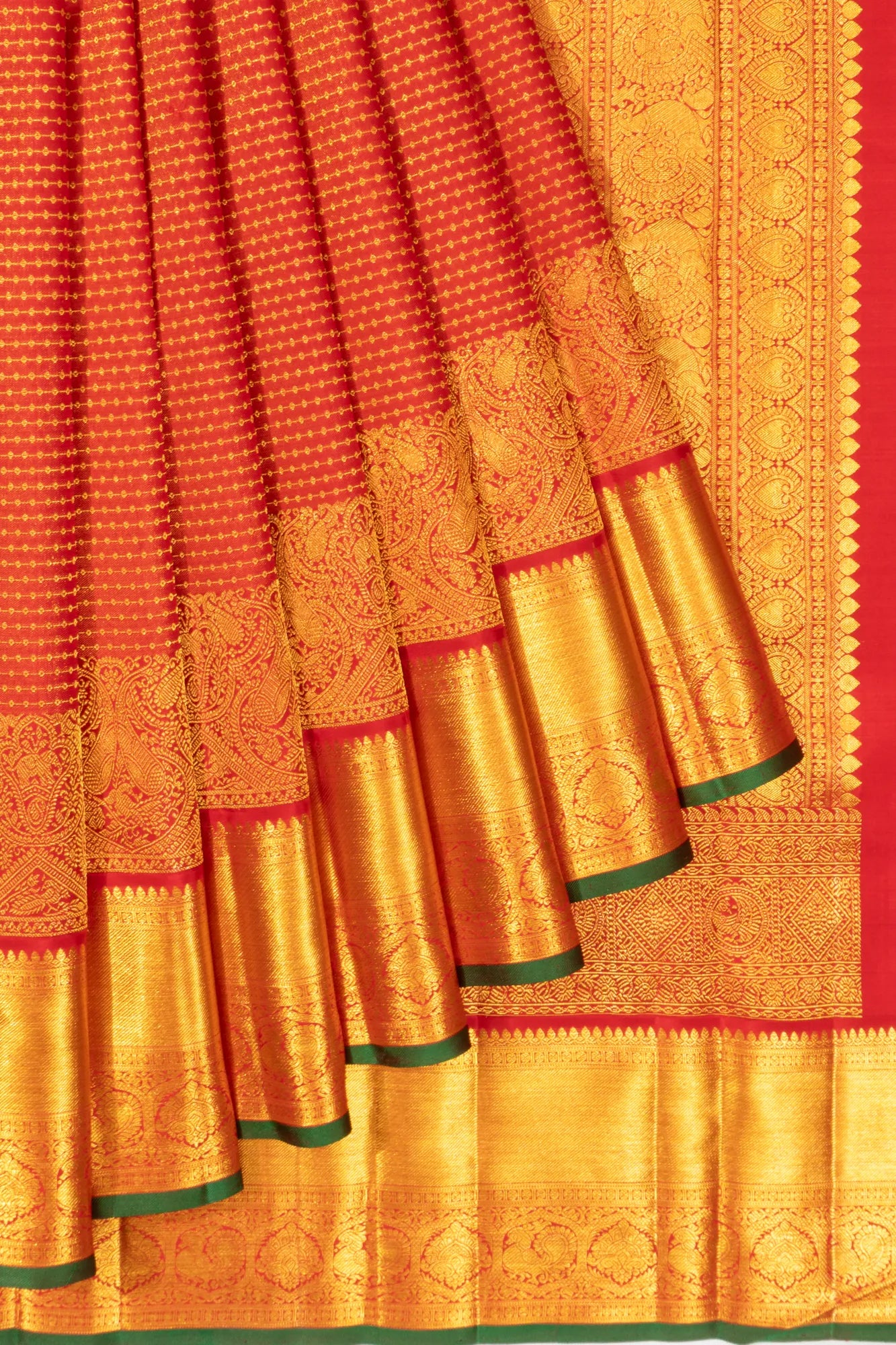 Kanchipuram Silk Brocade Red Saree