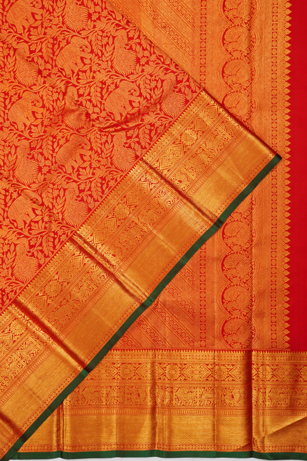 Kanchipuram Silk Brocade Red Saree