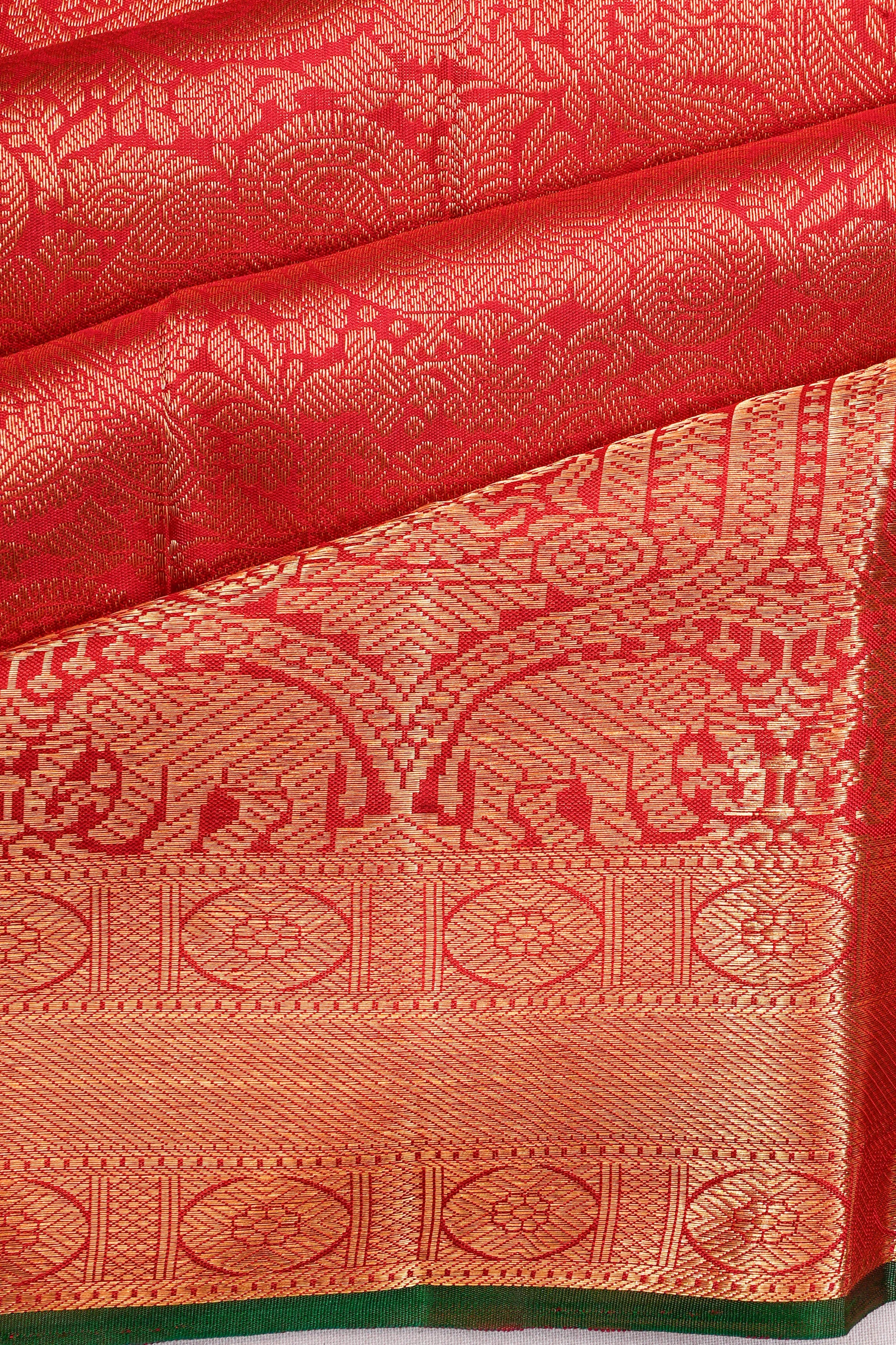 Kanchipuram Silk Brocade Pink Saree