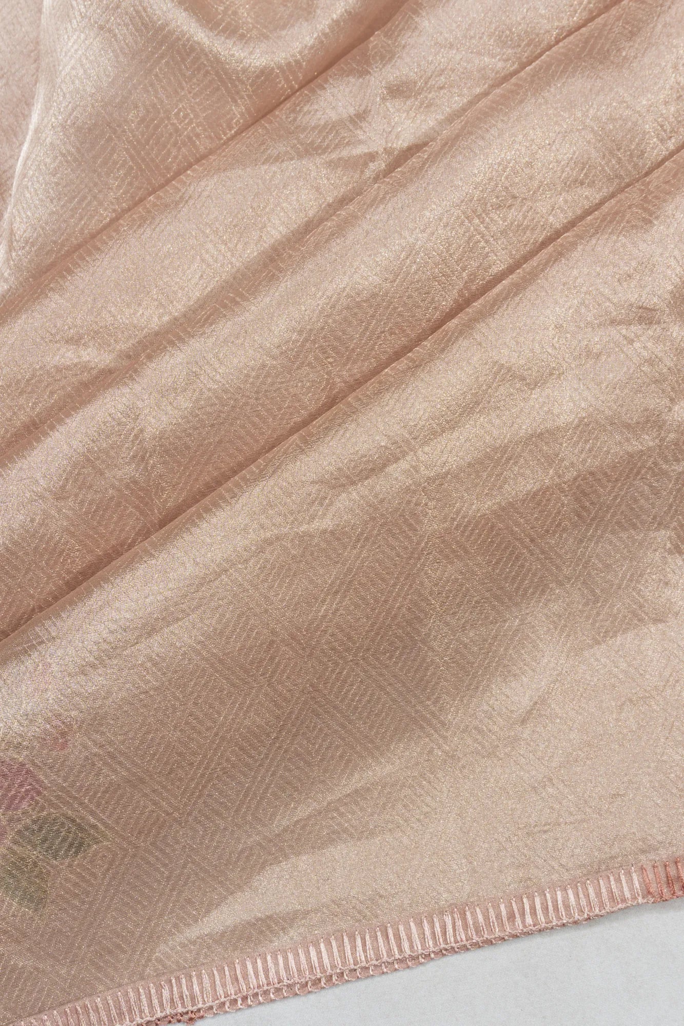 Banarasi Organza Tissue Floral Printed Peach Saree