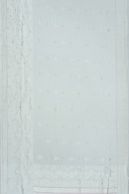 Banarasi X Georgette Butta White Saree