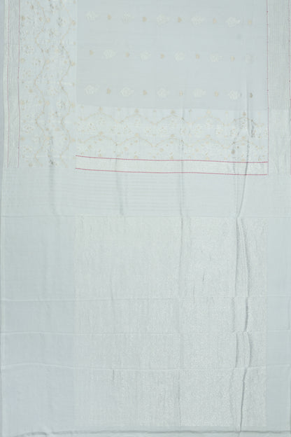 Banarasi X Georgette Butta White Saree