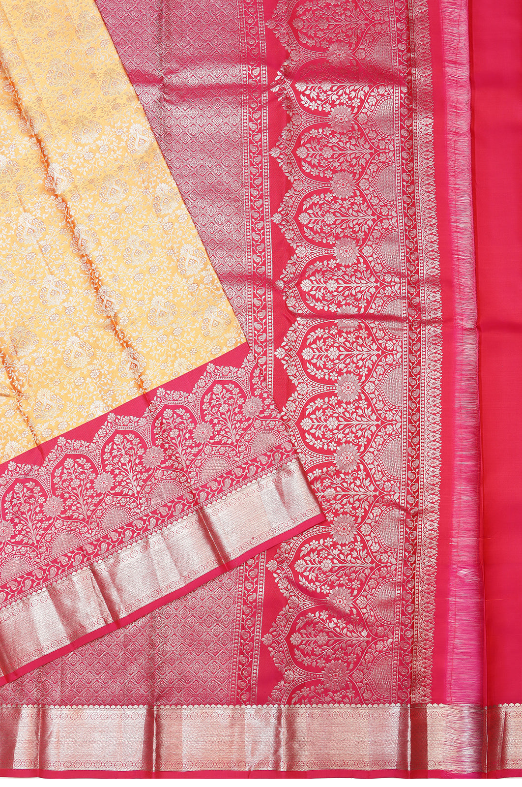 Taranga Kanchi Silk Brocade Yellow Saree