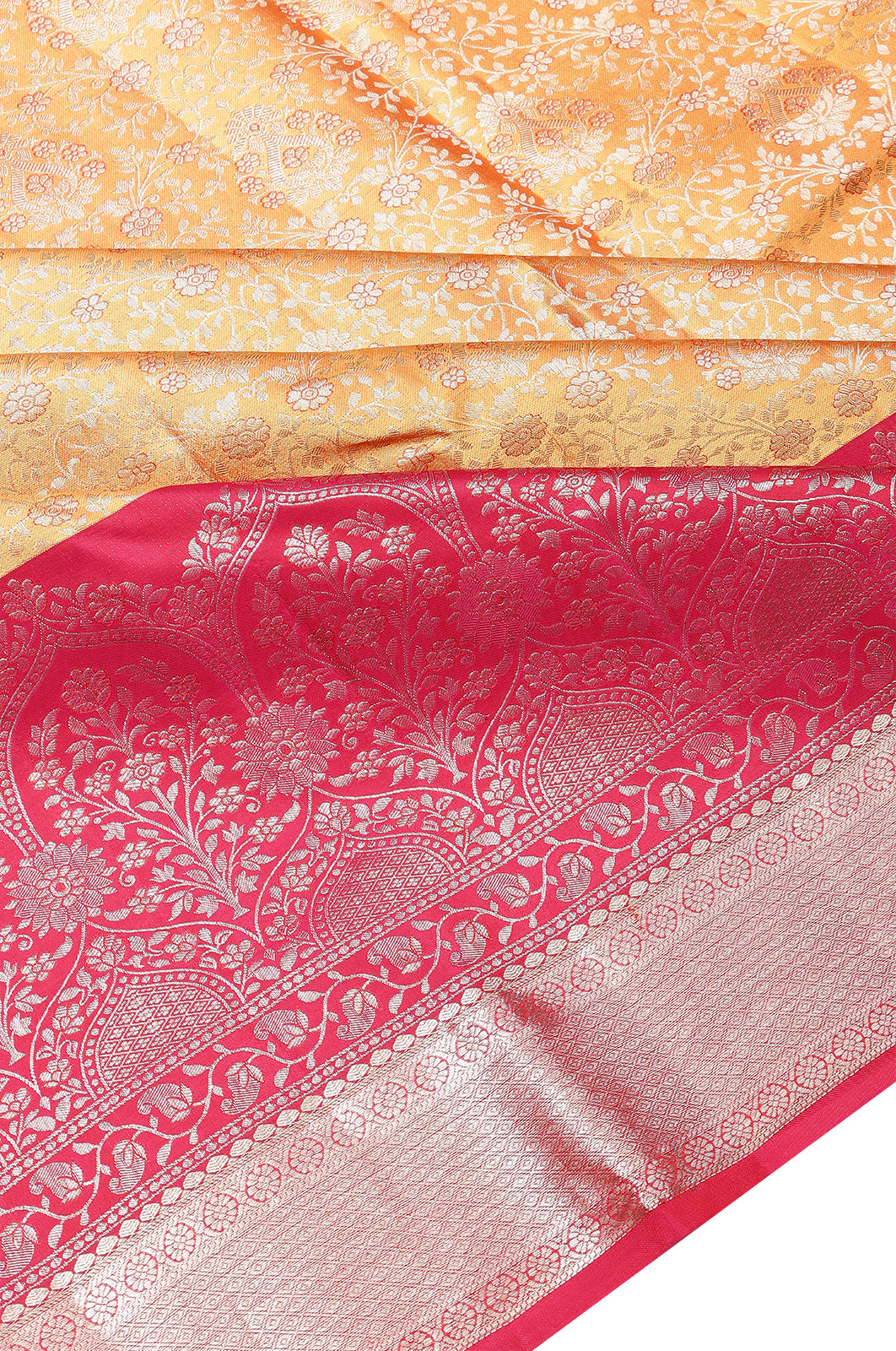 Taranga Kanchi Silk Brocade Yellow Saree