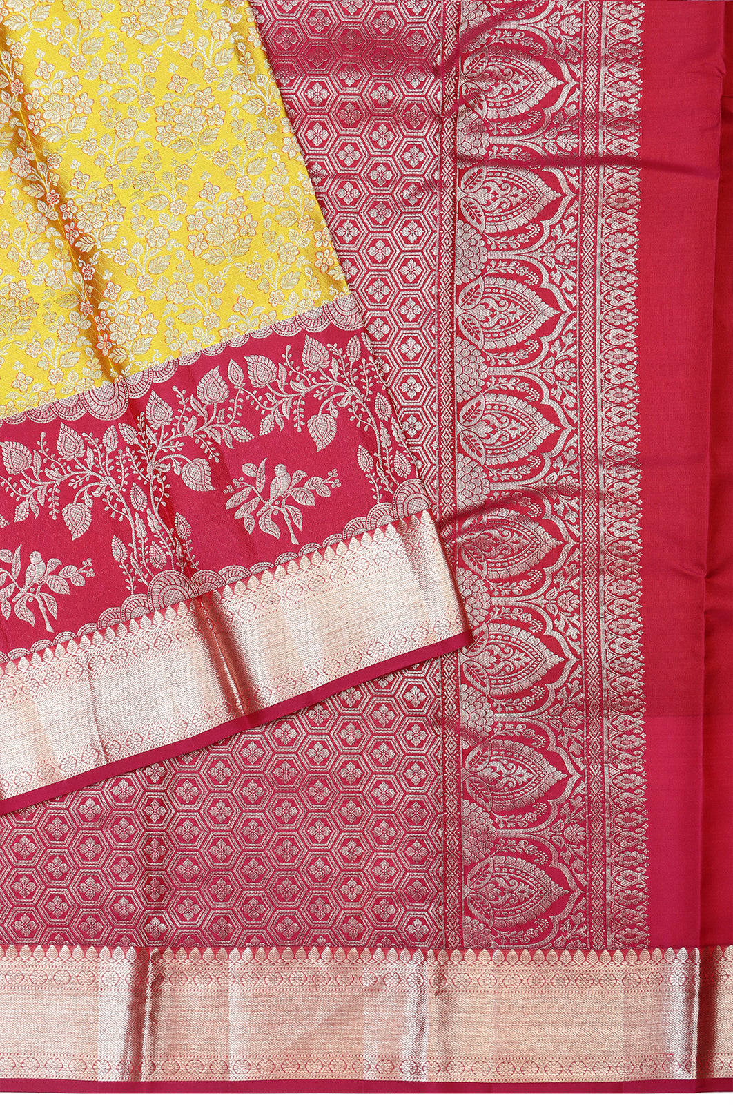 Taranga Kanchi Silk Brocade Yellow Saree