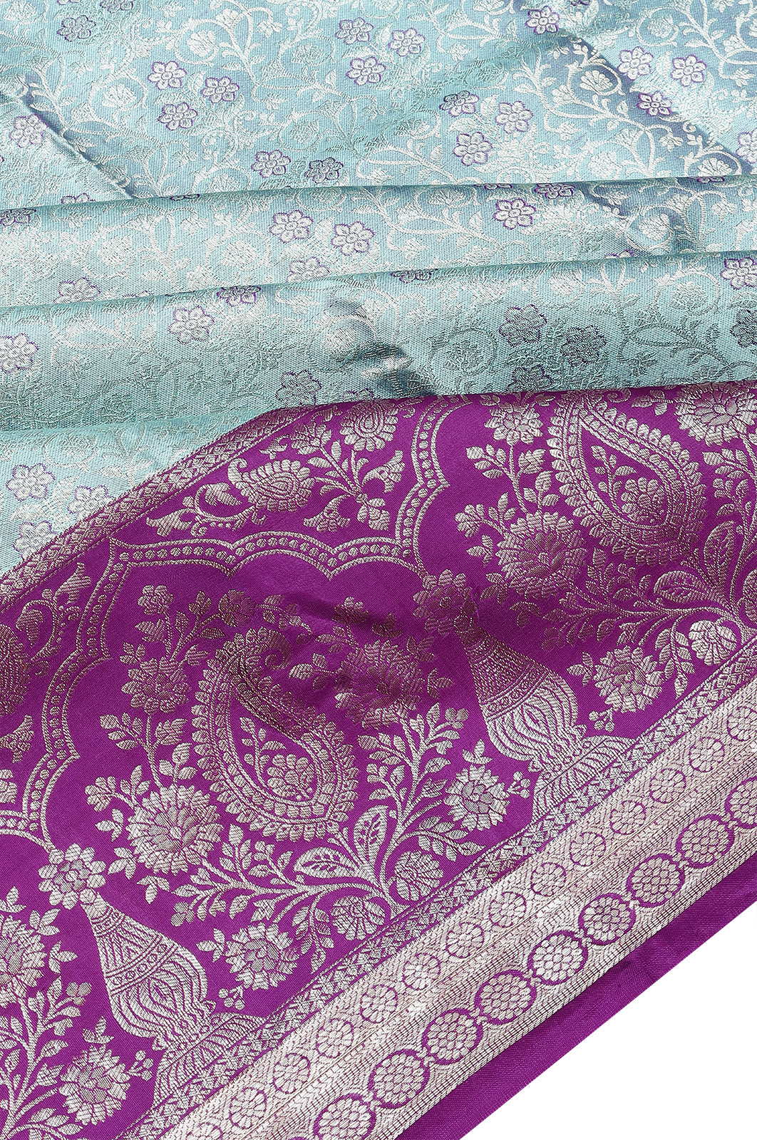 Taranga Kanchi Silk Brocade Sky Blue Saree