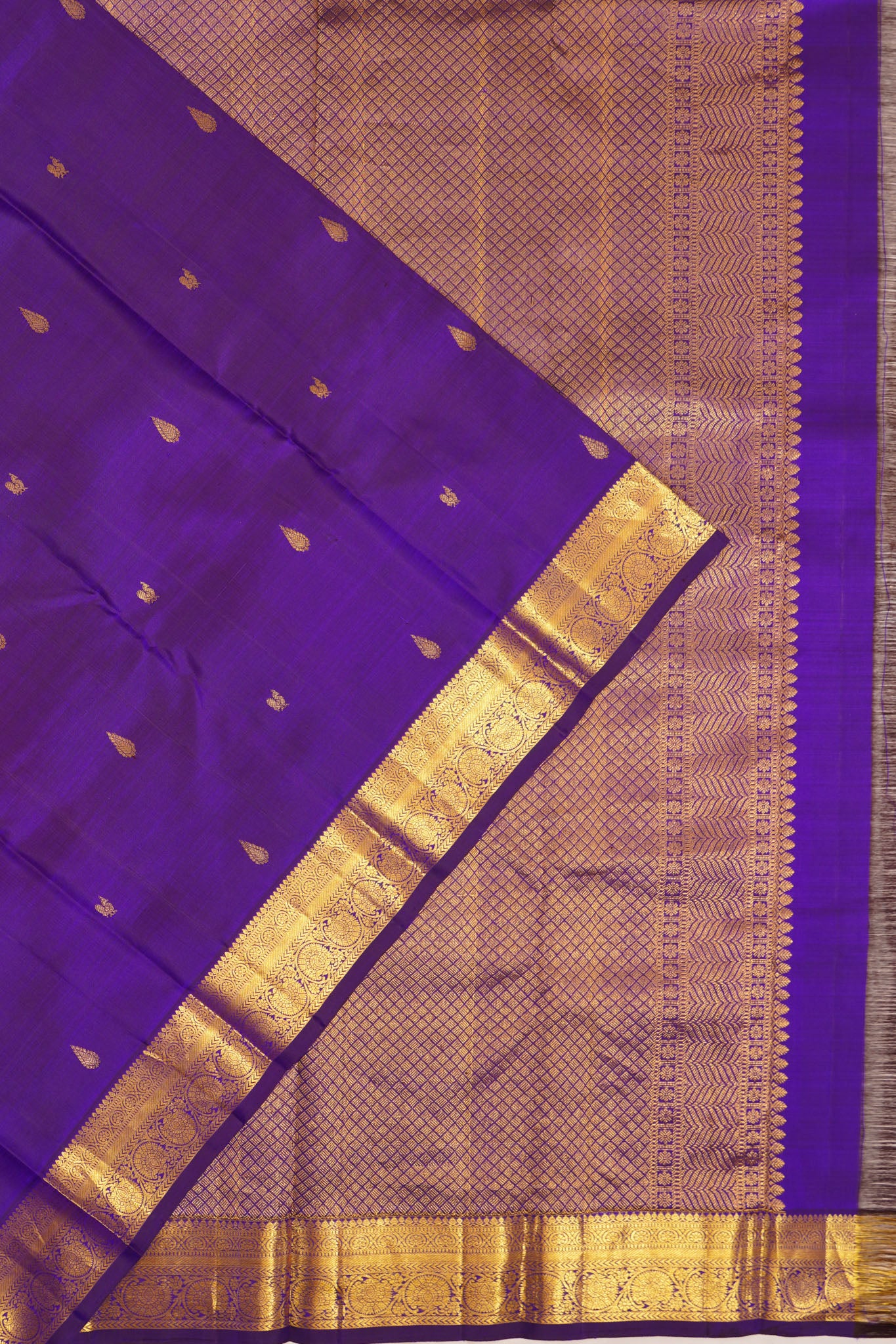 Kanchipuram Silk Butta Violet Saree