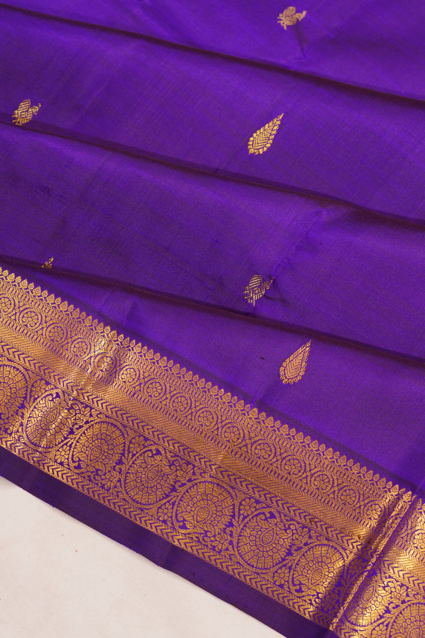 Kanchipuram Silk Butta Violet Saree