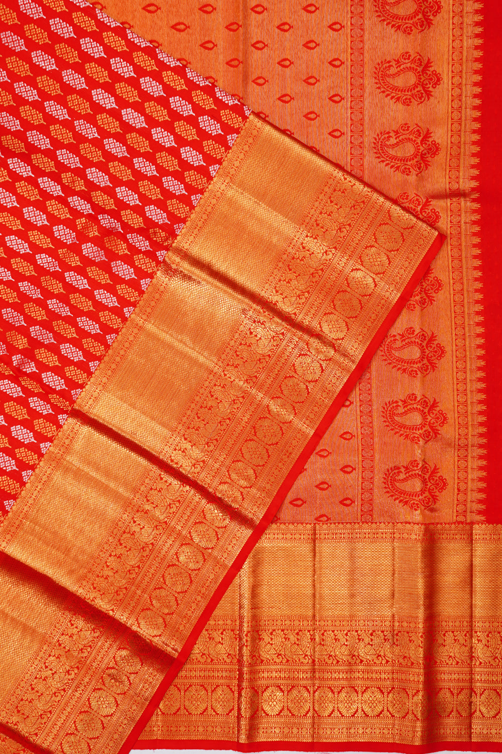 Kanchipuram Silk Brocade Red Saree