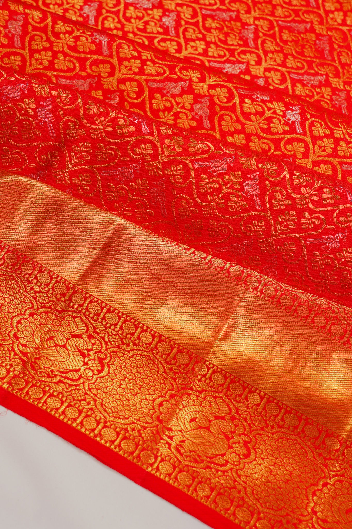 Kanchipuram Silk Brocade Red Saree