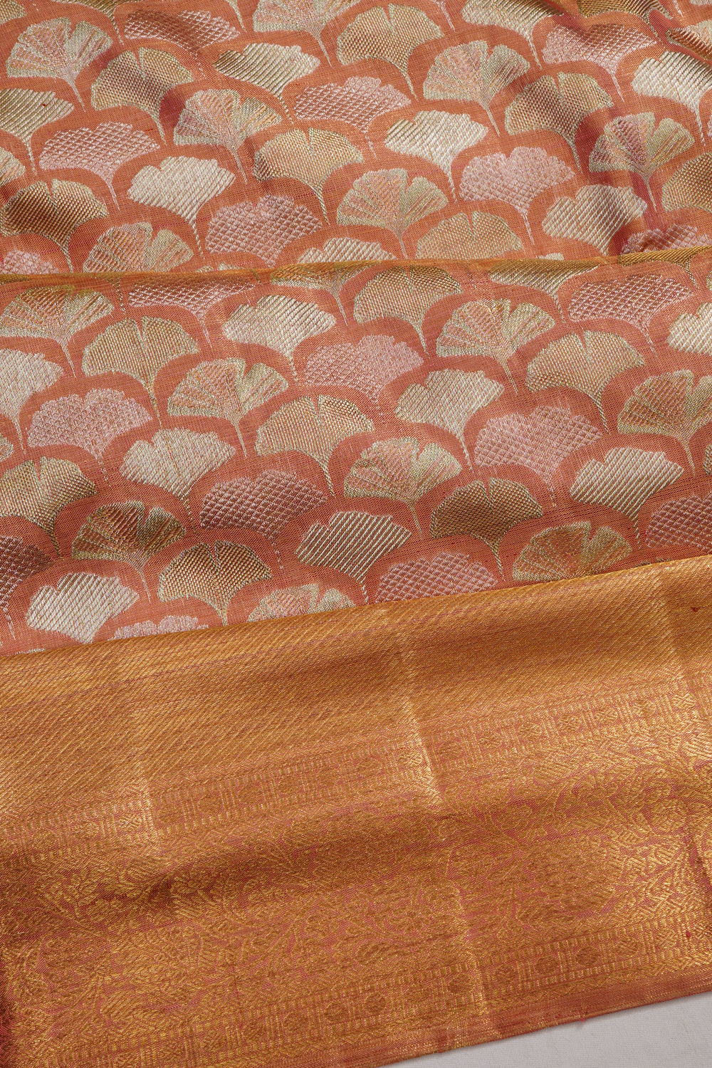 Kanchipuram Silk Tissue Brocade Gold Saree