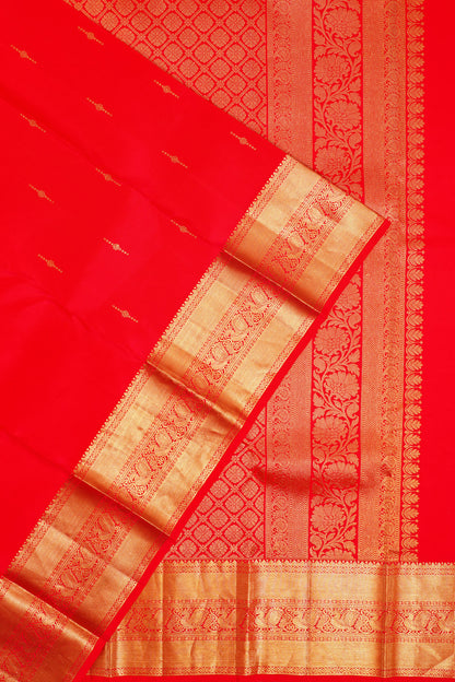 Taranga Kanchi Silk Butta Red Saree