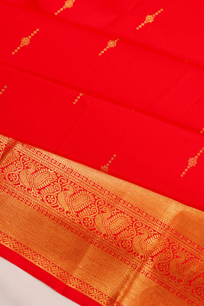 Taranga Kanchi Silk Butta Red Saree