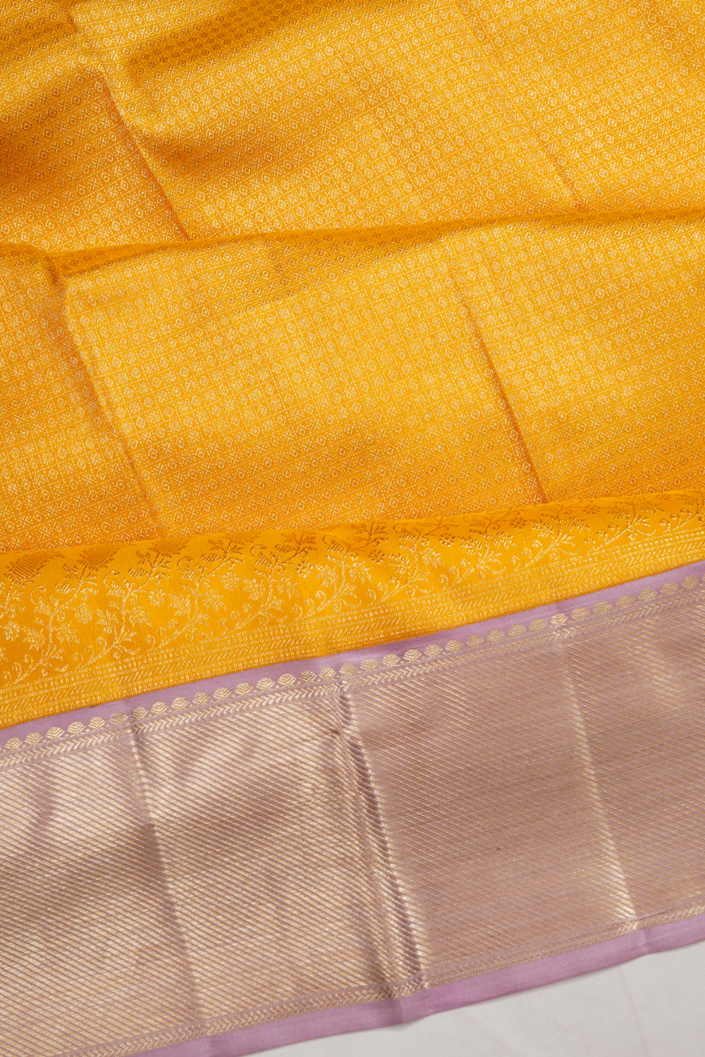 Taranga Kanchi Silk Checks And Butta Yellow Saree