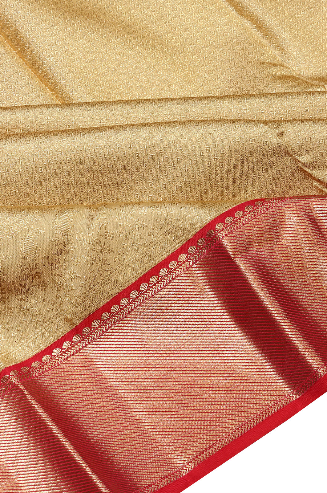 Taranga Kanchi Silk Brocade Cream Saree