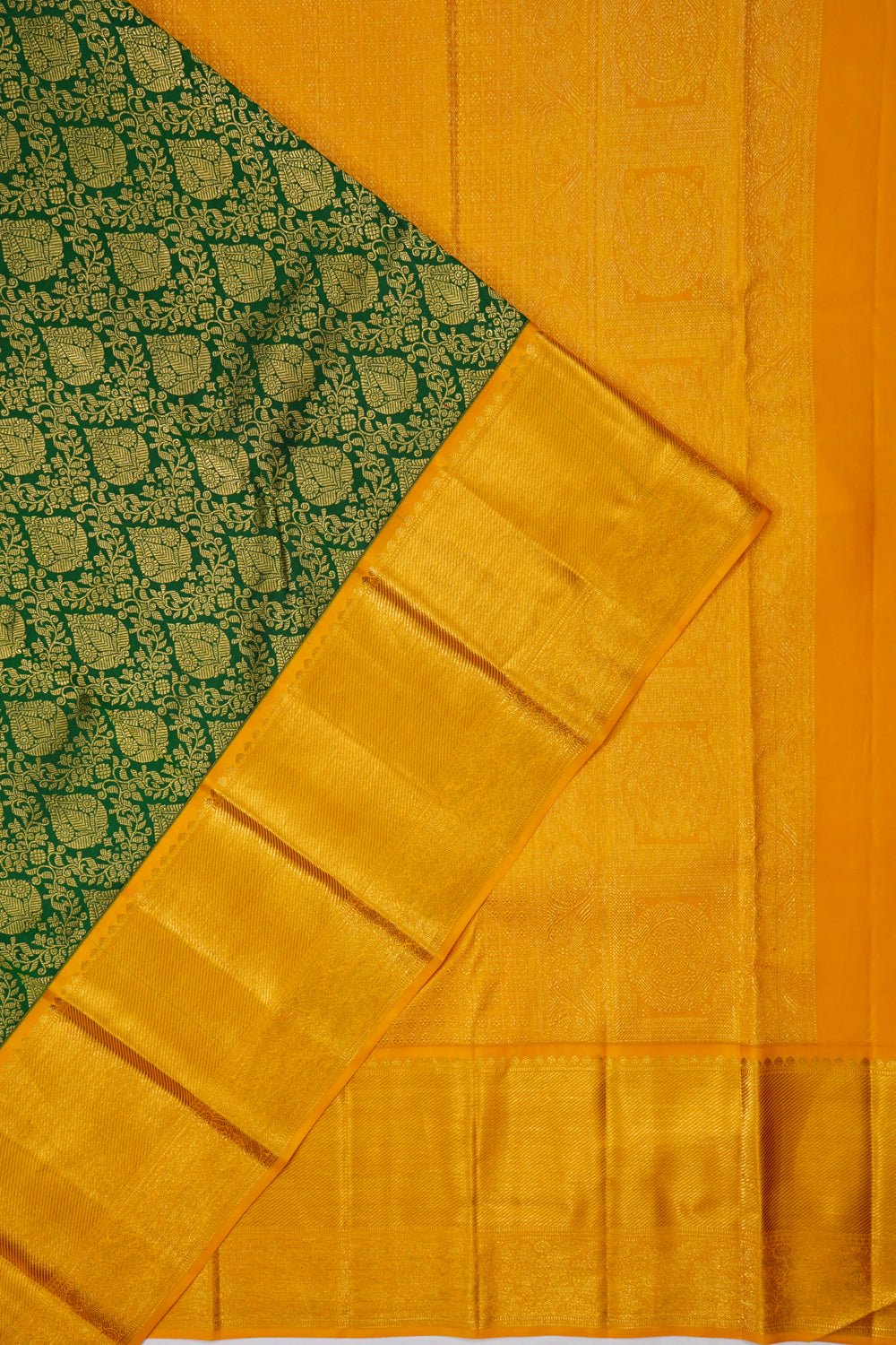 Taranga Kanchi Silk Brocade Green Saree