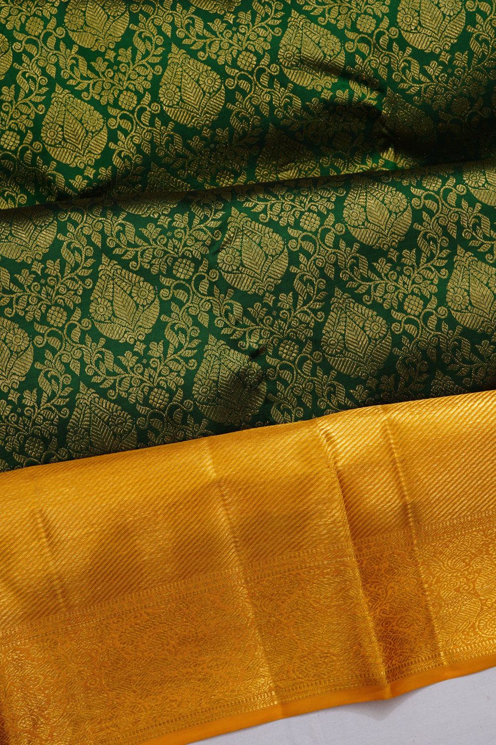 Taranga Kanchi Silk Brocade Green Saree