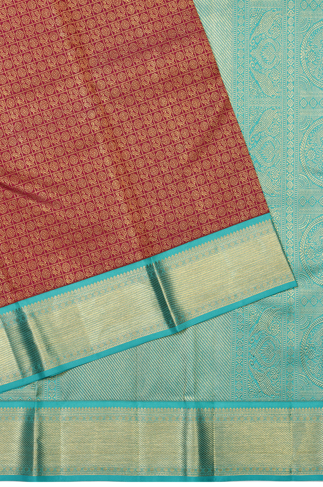 Taranga Kanchi Silk Brocade Brown Saree