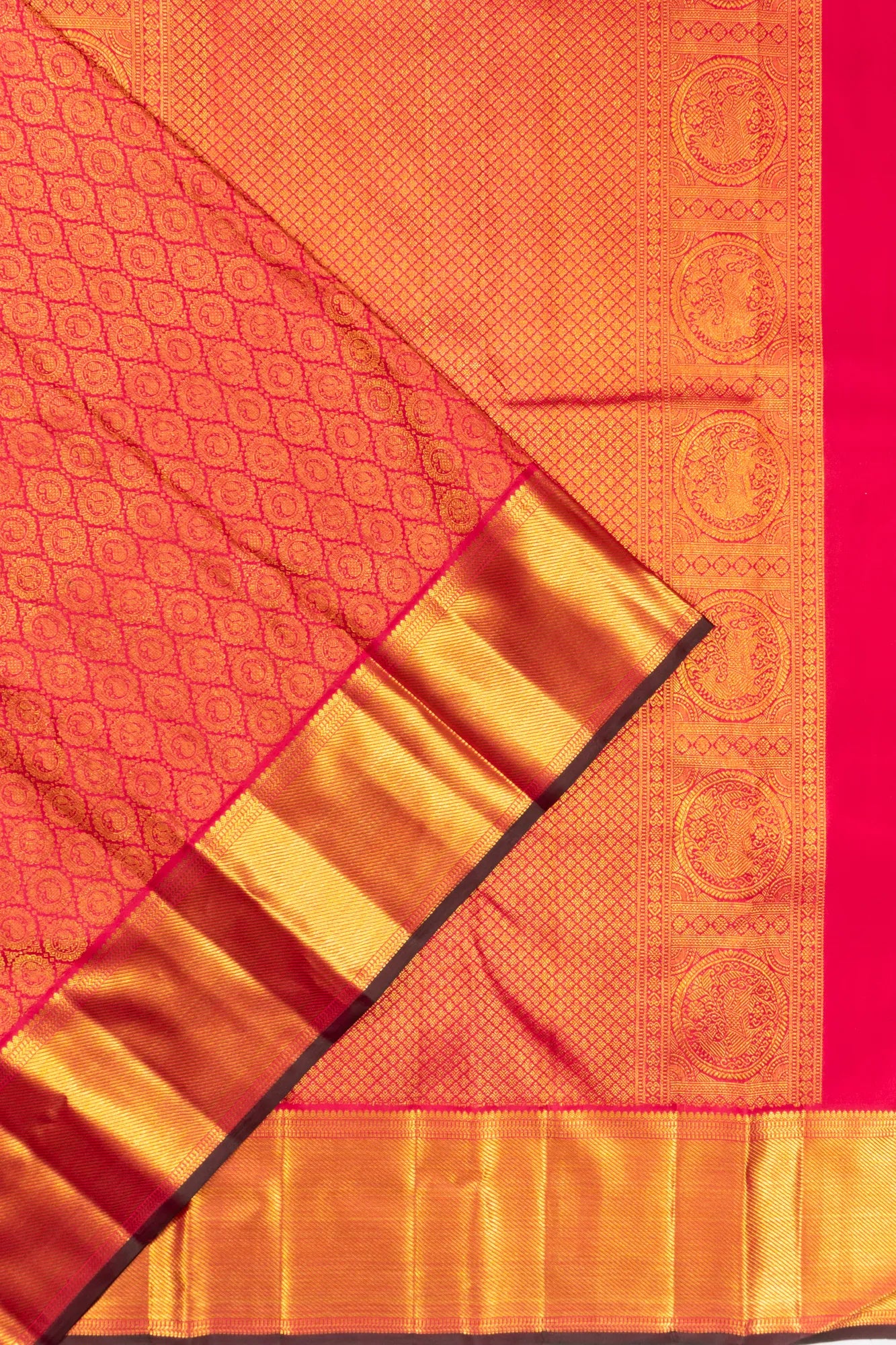 Classic Kanchipuram Silk Brocade Pink Saree