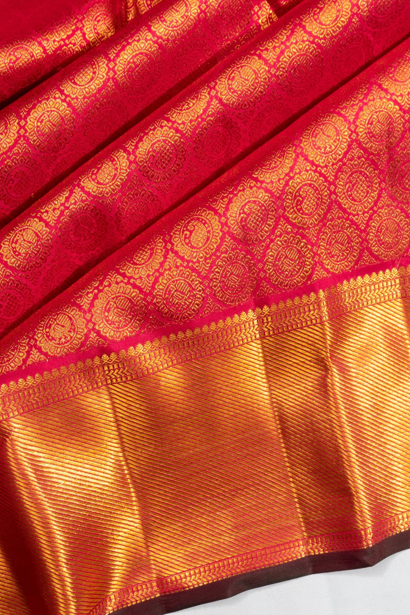 Classic Kanchipuram Silk Brocade Pink Saree