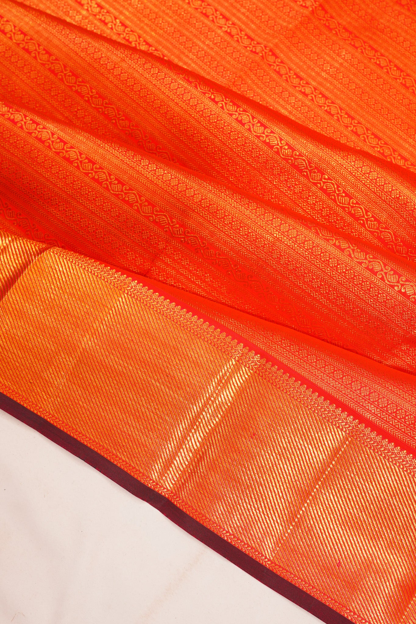Taranga Kanchi Silk Brocade Red Saree