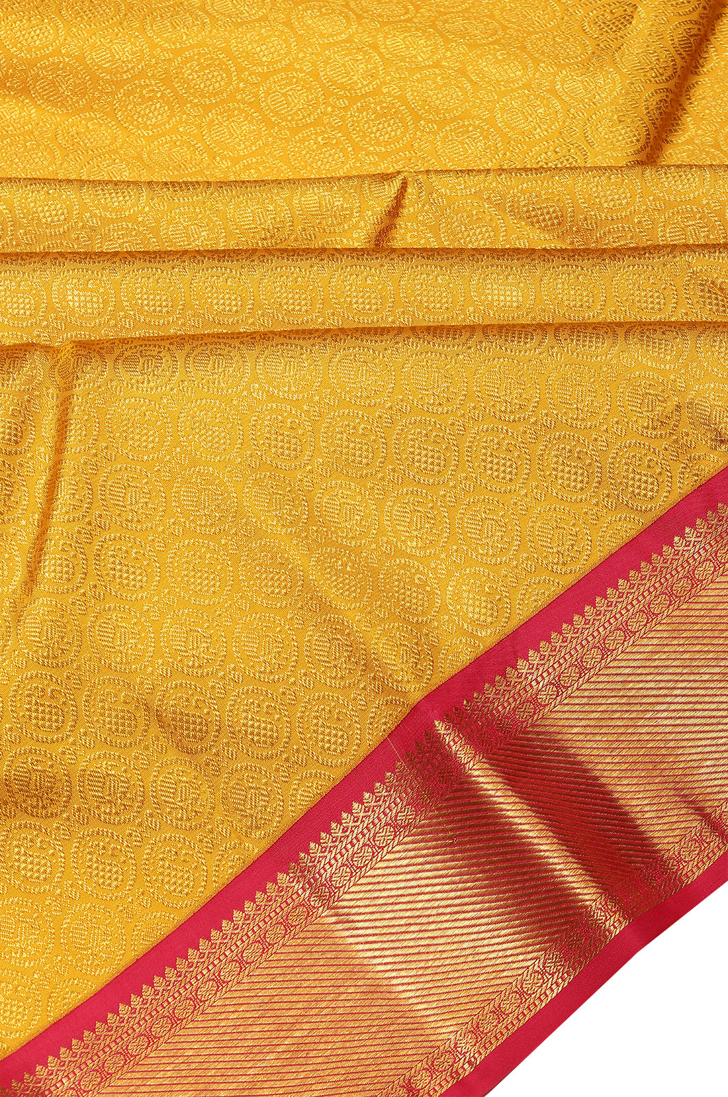 Taranga Kanchi Silk Brocade Yellow Saree