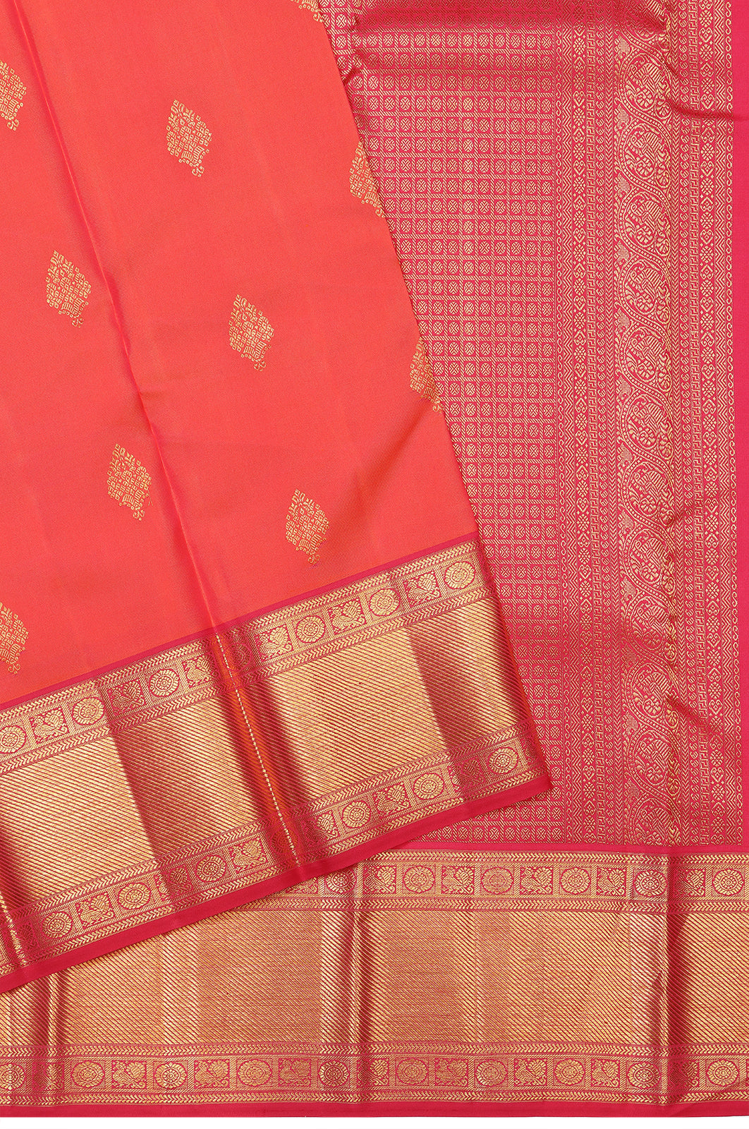Taranga Kanchi Silk Butta Red Saree