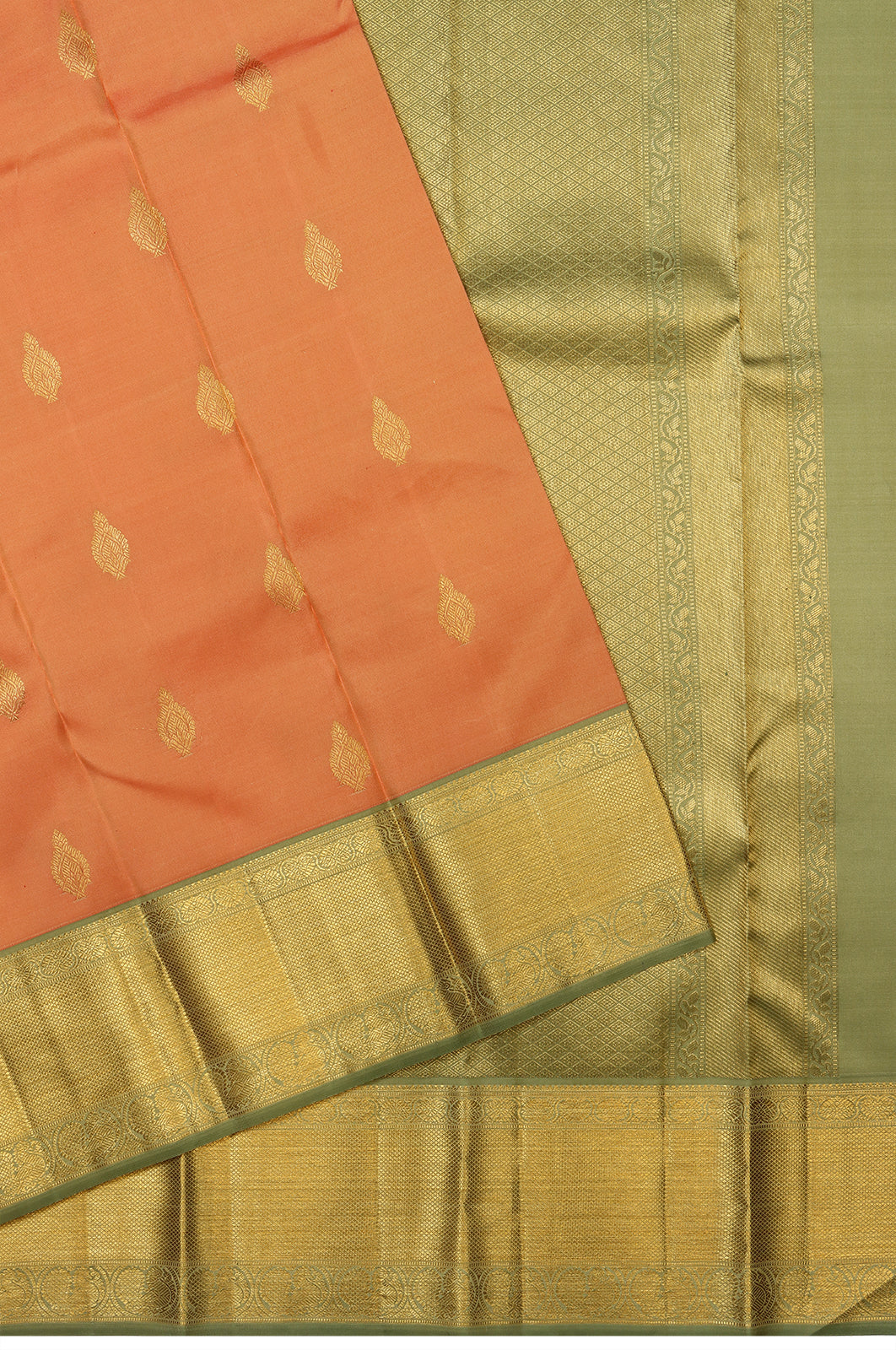 Taranga Kanchi Silk Butta Pastel Orange Saree