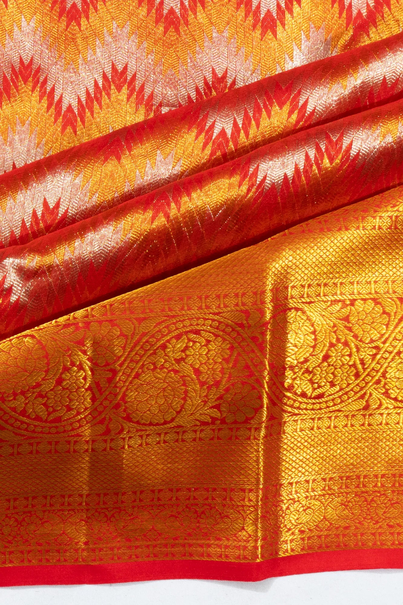 Kanchipuram Silk Brocade Red Saree