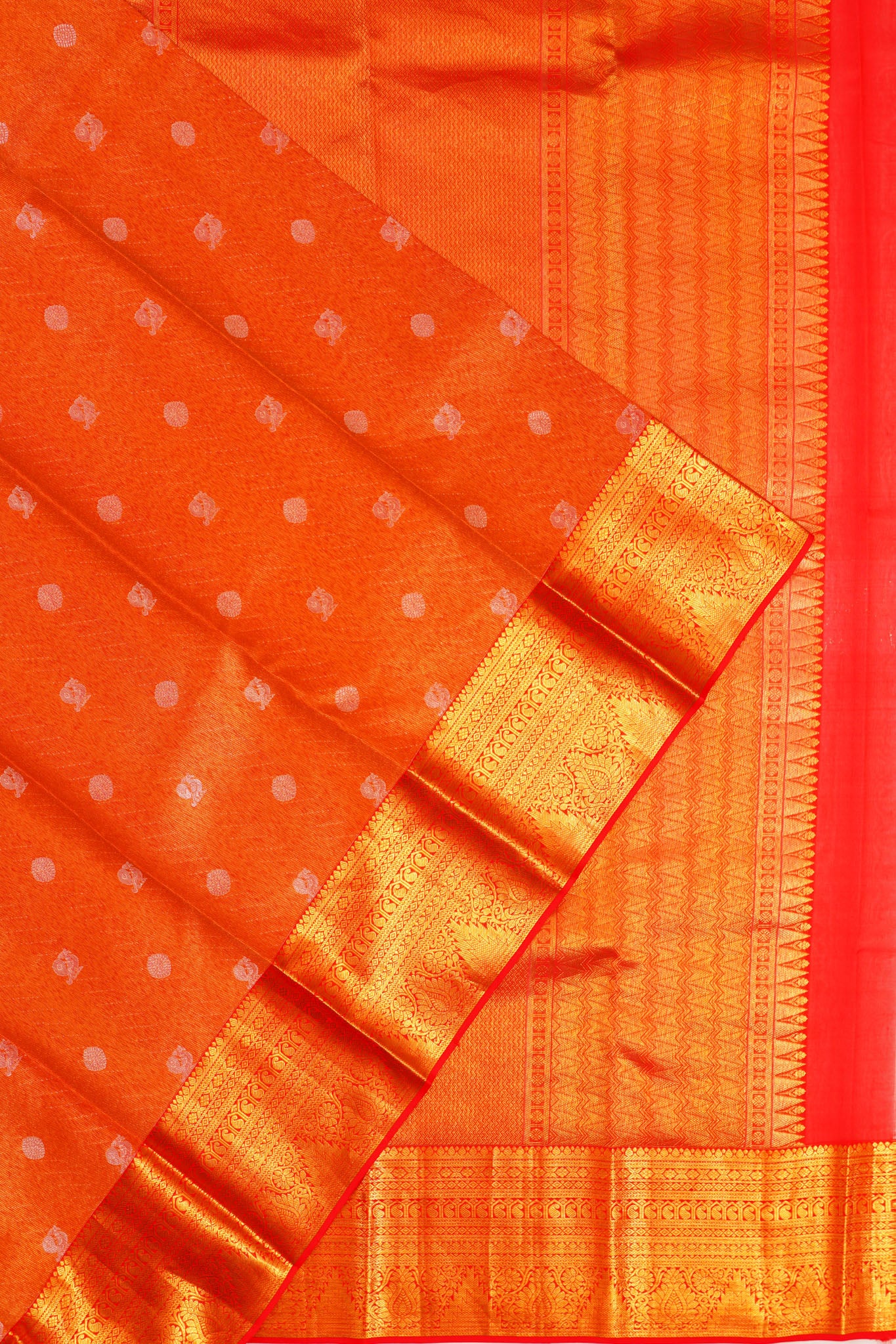 Taranga Kanchi Silk Tissue Butta Red Saree