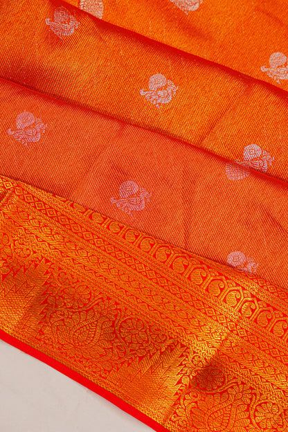 Taranga Kanchi Silk Tissue Butta Red Saree