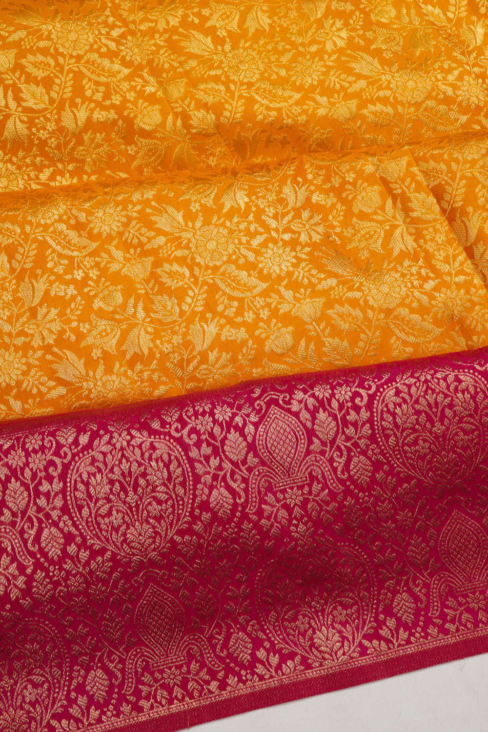 Taranga Kanchi Silk Brocade Orange Saree