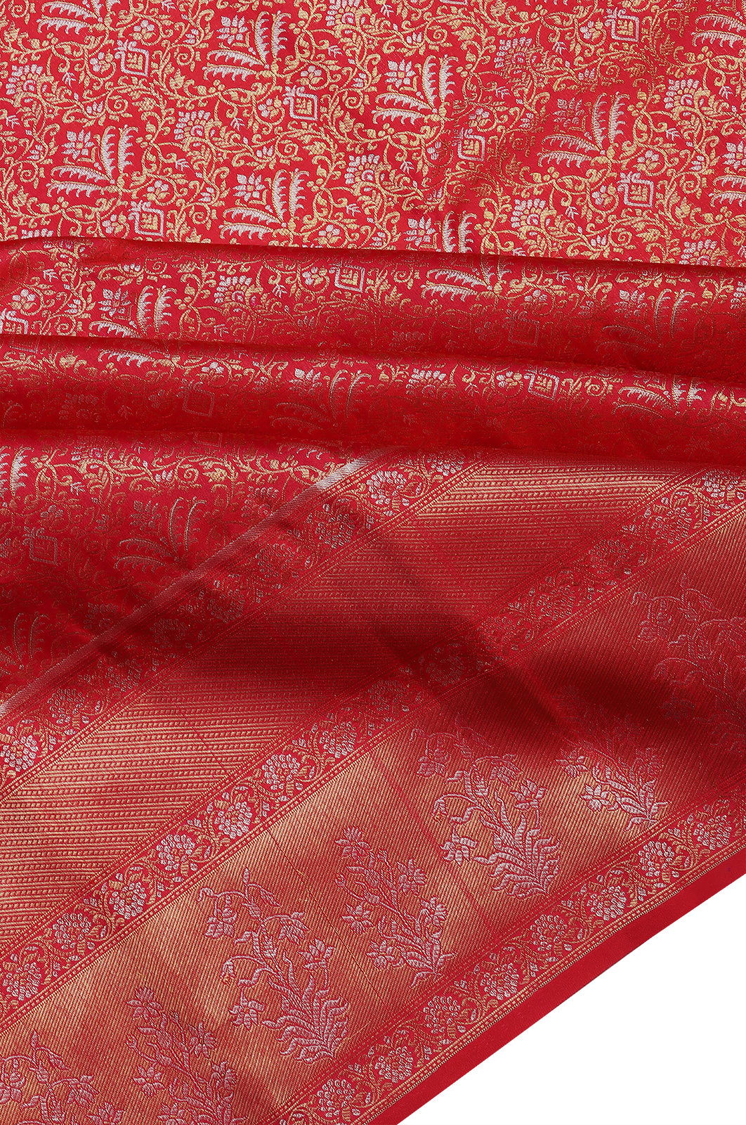 Taranga Kanchi Silk Brocade Red Saree