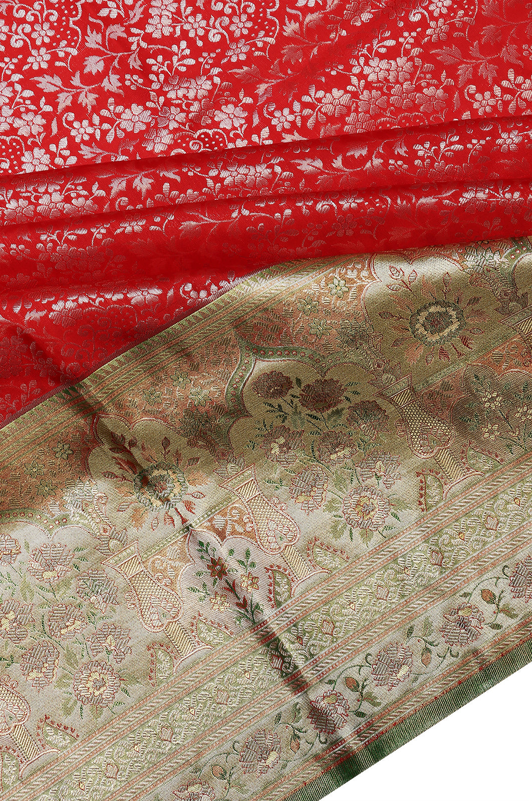 Taranga Kanchi Silk Brocade Red Saree
